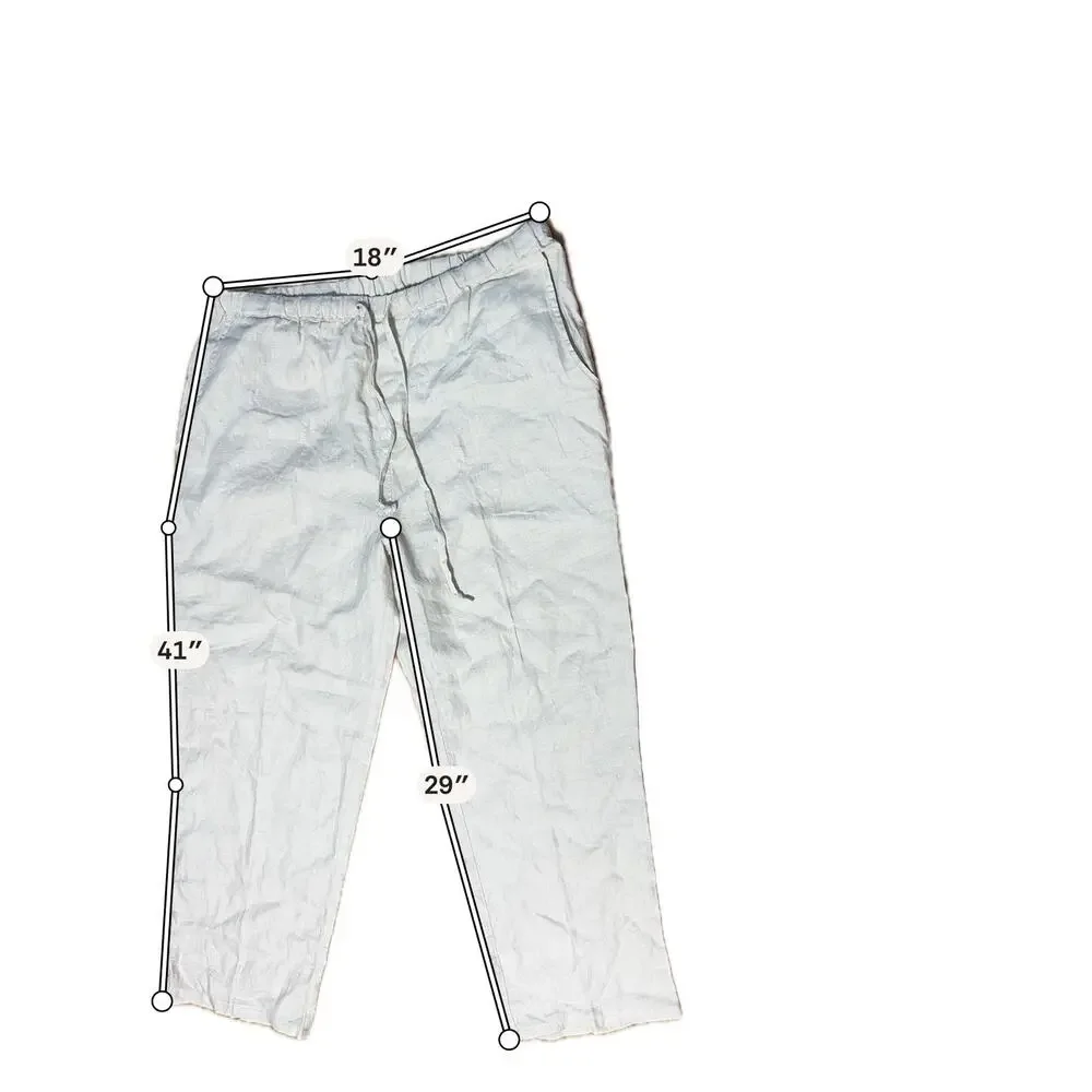 Toscana Men’s 100% Linen Pants Beige SZ XL Resort Beach